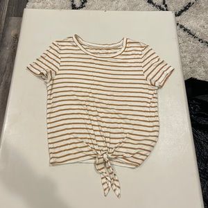 Orange and white striped American Eagle top